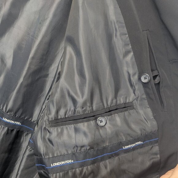 London Fog Black Trench Coat - Picture 8 of 8